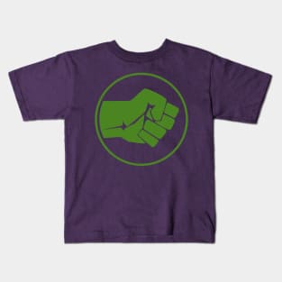 Green Smash Fist Kids T-Shirt